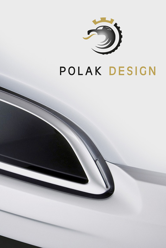 Navržení automotive značky POLAK DESIGN, logo, vizitka, tiskoviny, web
