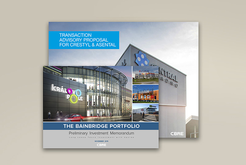 Grafické zpracování prodejní brožury obchodního centra CENTRAL Kladno pro CBRE